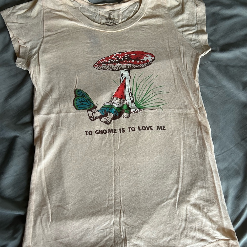 Peach color Short Sleeve Tee with Playful Graphic